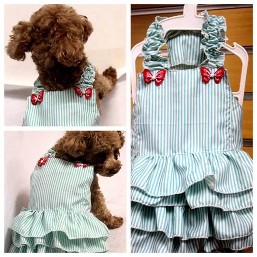 Dog Clothes Dresses Spring Princess Summer Dress Clothes Green Style