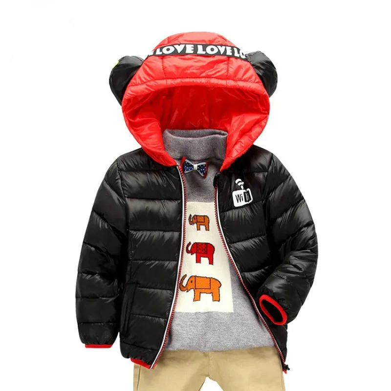 3-7 Headset Hooded Style Baby Boys Coats Filling White Duck Down Brand 2017 Winter Girls Clothing D