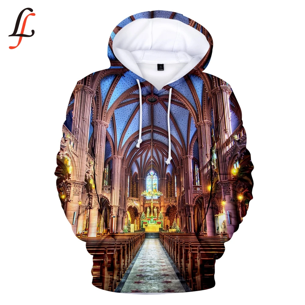  Notre Dame de Paris 3D Hoodies Sweatshirts harajuku K pop Tops Cute unisex Loose Pullover off white