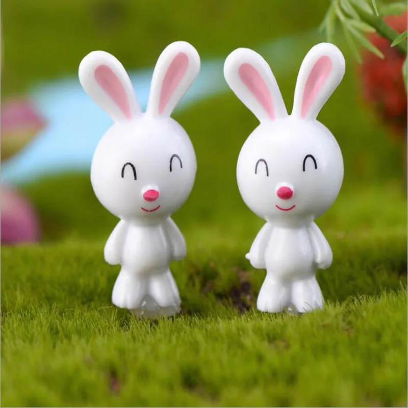 

Pink Ear Rabbit DIY Micro Landscape Plastic Decoration Creative Cartoon Display Crafts Home Decorations