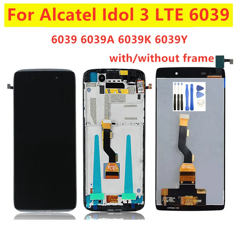 

4.7" For Alcatel one touch idol 3 OT6039 6039 LCD Touch Screen Display Assembly with Free shipping&tools