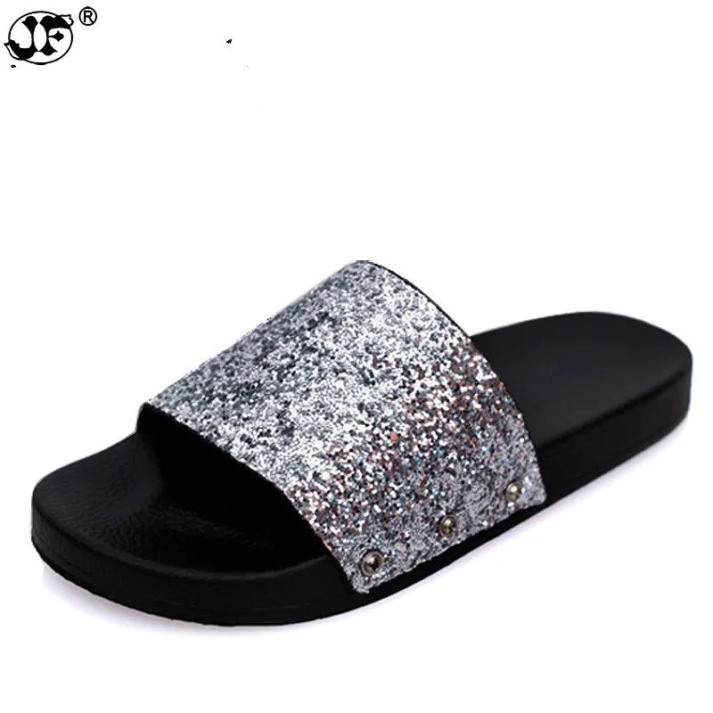 women's glitter flip flops