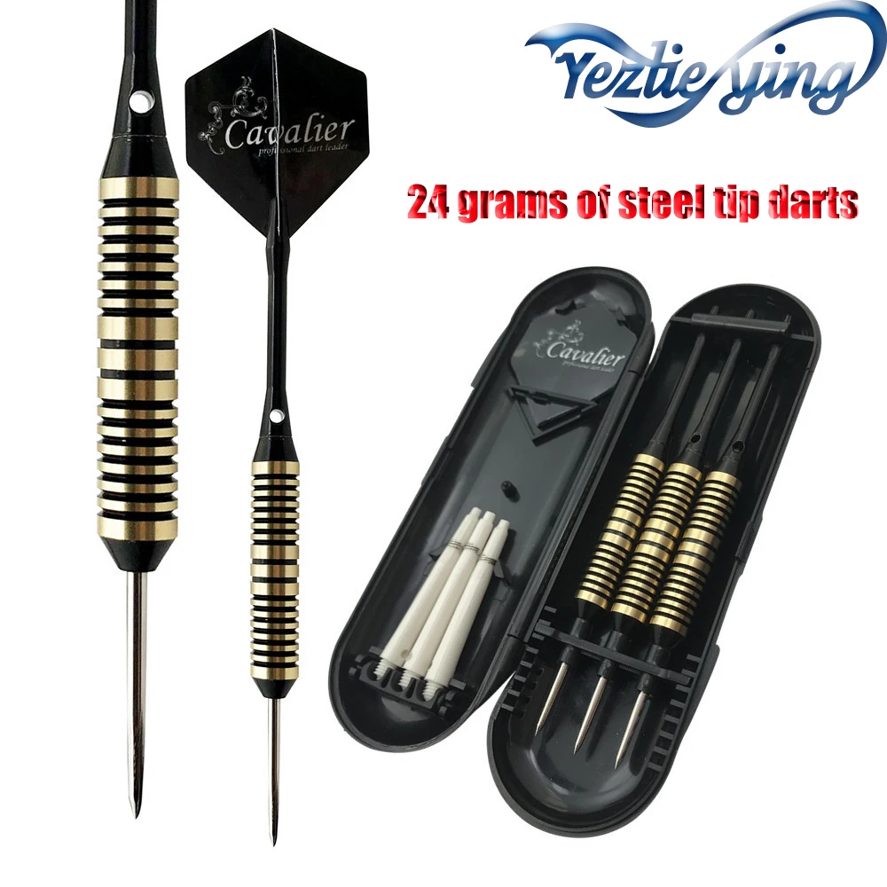 High Quality 3 Pieces / Set of Professional Darts 24 Grams of Black Gold Steel Pointed Darts