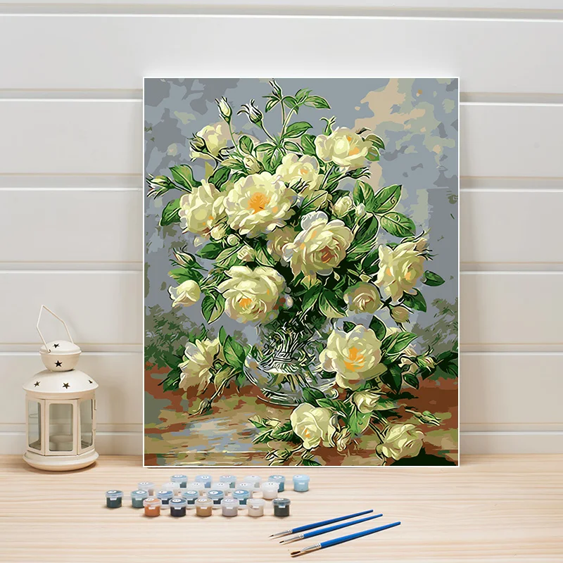 

DIY Painting By Number On Canvas Acrylic Paint Hand Drawn Picture Arts For Bedroom Wall Wedding Decoration Creative Crafts Woman