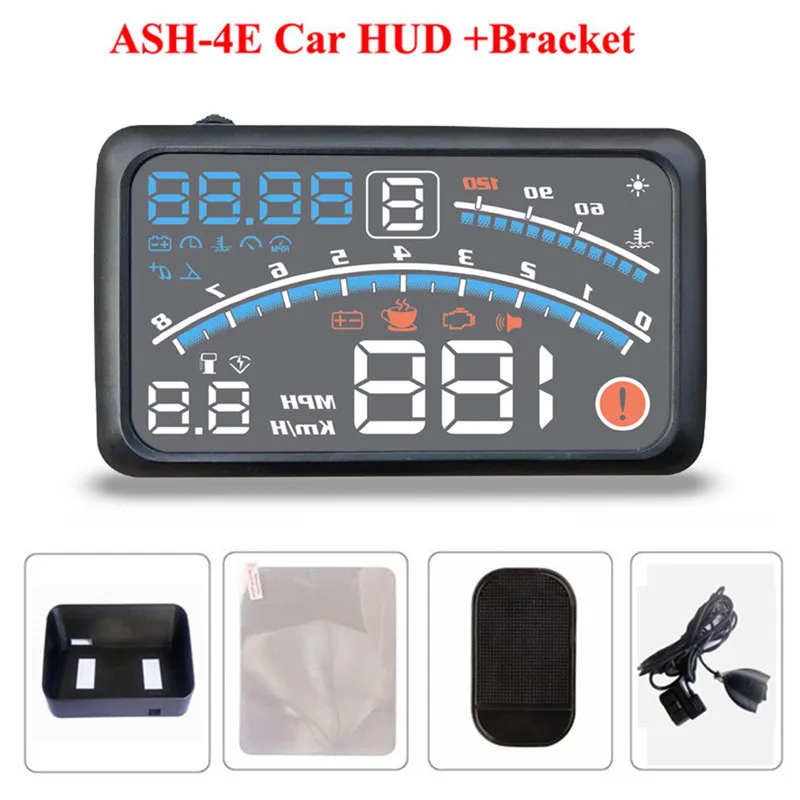 

4E 5.5" Head Up Display HUD OBD II EOBD Windshield Projector Self-adaptive Car Fuel etc Parameter Display Speeding Warning