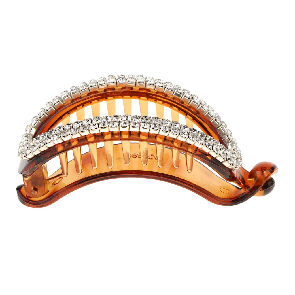 Fashion Women Lady Hollow Rhinestone Hair Banana Clip Ponytail Holder Clamp Hair Accessories