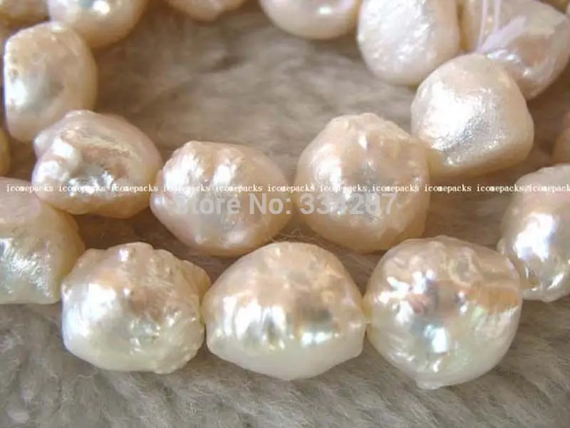 

wholesales Genuine Freshwater Natural white baroque 15" Necklace Loose beads