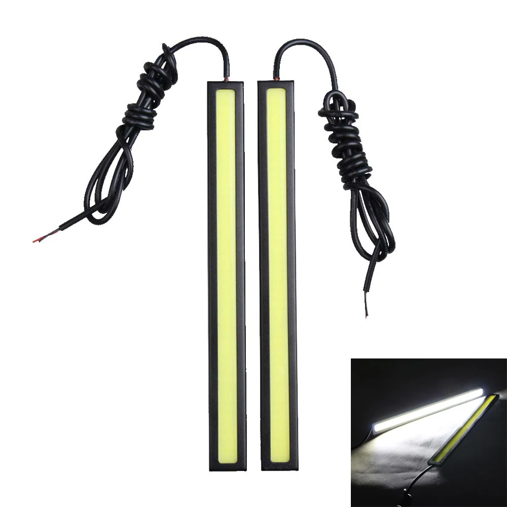 2Pcs 17cm Car Aluminium LED Daytime Running Light Bar Automotive Light emitting Diode COB