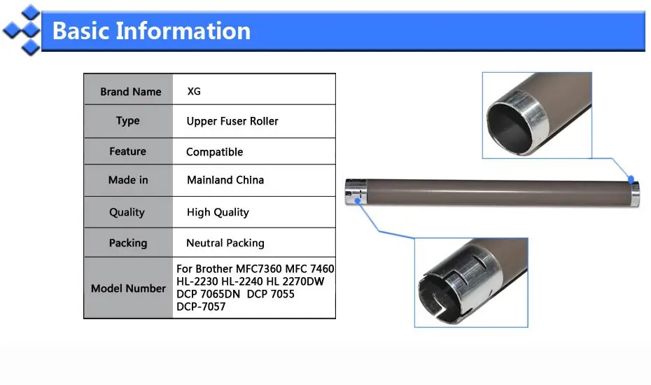 2X совместимый верхний валик термоблока Замена для Brother MFC7360 MFC 7460 HL-2230 HL-2240 HL 2270DW DCP 7065DN DCP 7055 DCP-7057