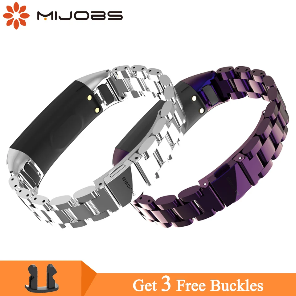 

Mijobs Wrist Strap for Huawei Honor Band 4 5 Standard Version Smart Wristband Stainless Steel Metal Bracelet Honor Band 4 Correa
