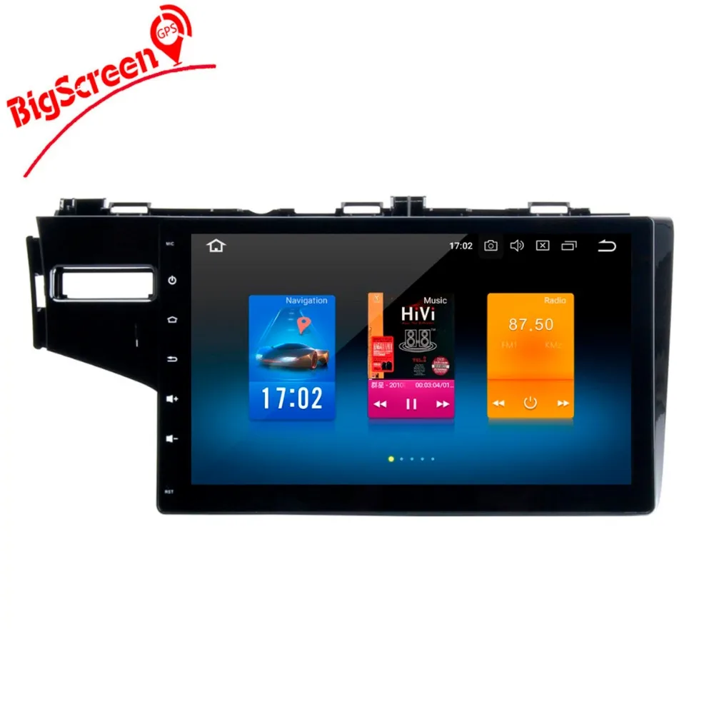 Clearance Tesla style Android8.0  8 Core 4GB RAM 32GB ROM Car No DVD Player GPS Navi For Honda Fit Jess 2013-2017 Headunit Autoradio WIFI 5