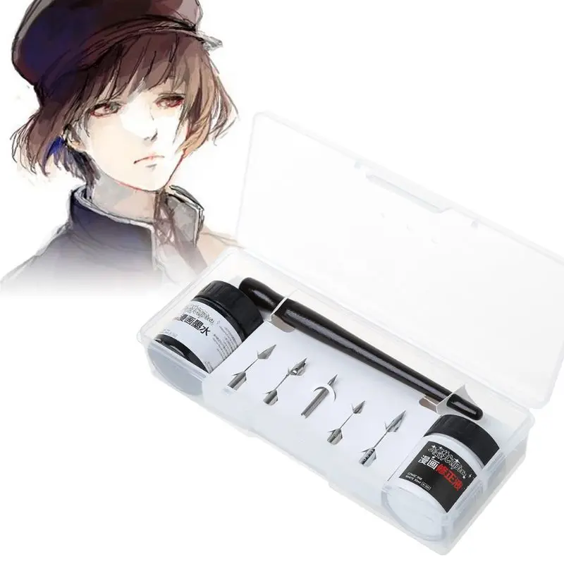 

Professional Comics Pen Dip Pens Holder With 5 Different Nibs Set Drawing Tool dropshipping