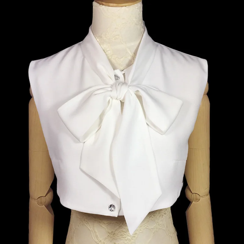 Detachable Half Shirt Stand Ruffle Sharp False Collar Lace White Pure Solid Color