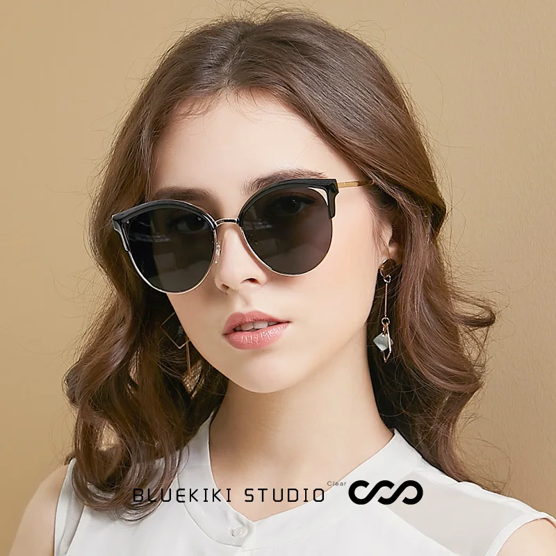 

KIKI Cat Eye Sunglasses Women's Polarized 2019 Female New Vintage Luxury Brand Designer Ladies Retro Black feminino Sun Glasses