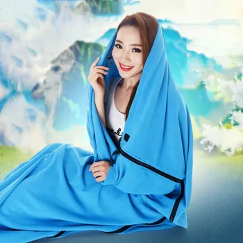 

Envelope Type Fleece Sleeping Bag Lightweight Wear Resistant Splicing Travelling Camping Sleeping Bag Drop Shipping