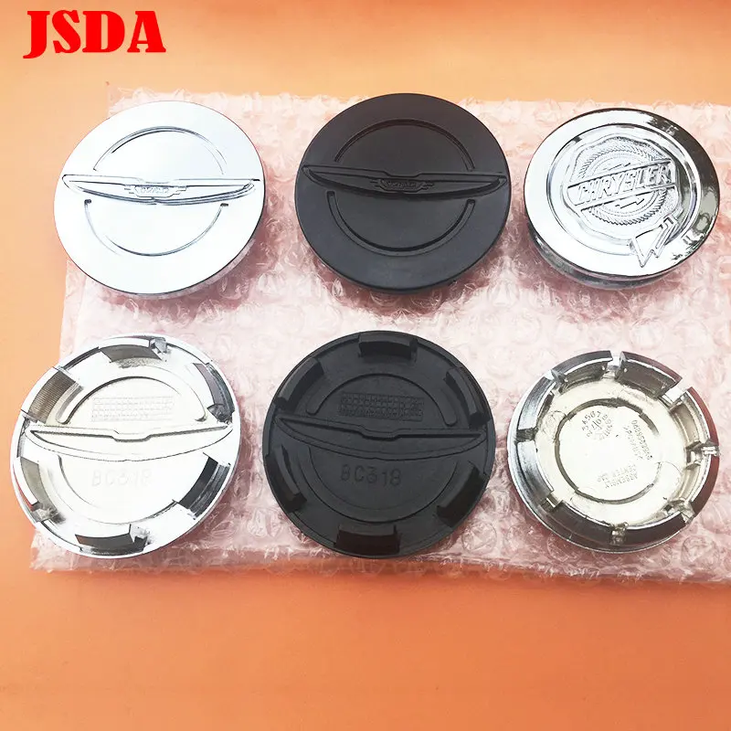 

4pcs 54mm 64mm Chrysler Chrome Car logo Wheel Center Cap rim refit Badge dust-proof covers Creative decoration emblem styling