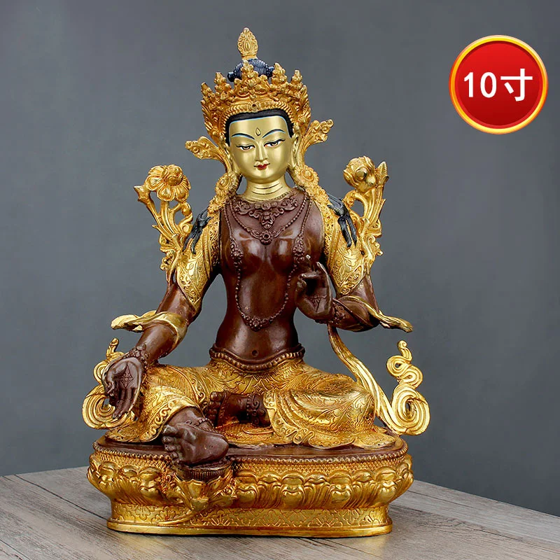 

GOOD large Buddhism HOME family hall lobby effective protection Tibetan Buddha gilding Green Tara Guanyin Buddha brass statue