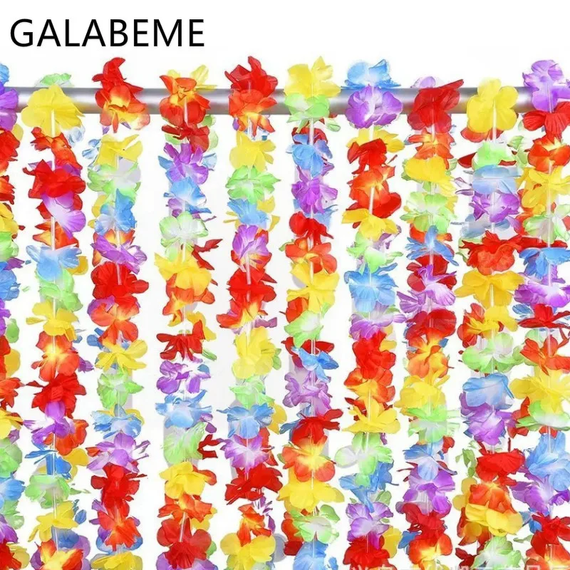 Galabeme 12PC Hawaiian Artificial Garland Necklace for Beach Fancy Dress Wedding Party Fun DIY Decoration Summer Crafts | Дом и сад