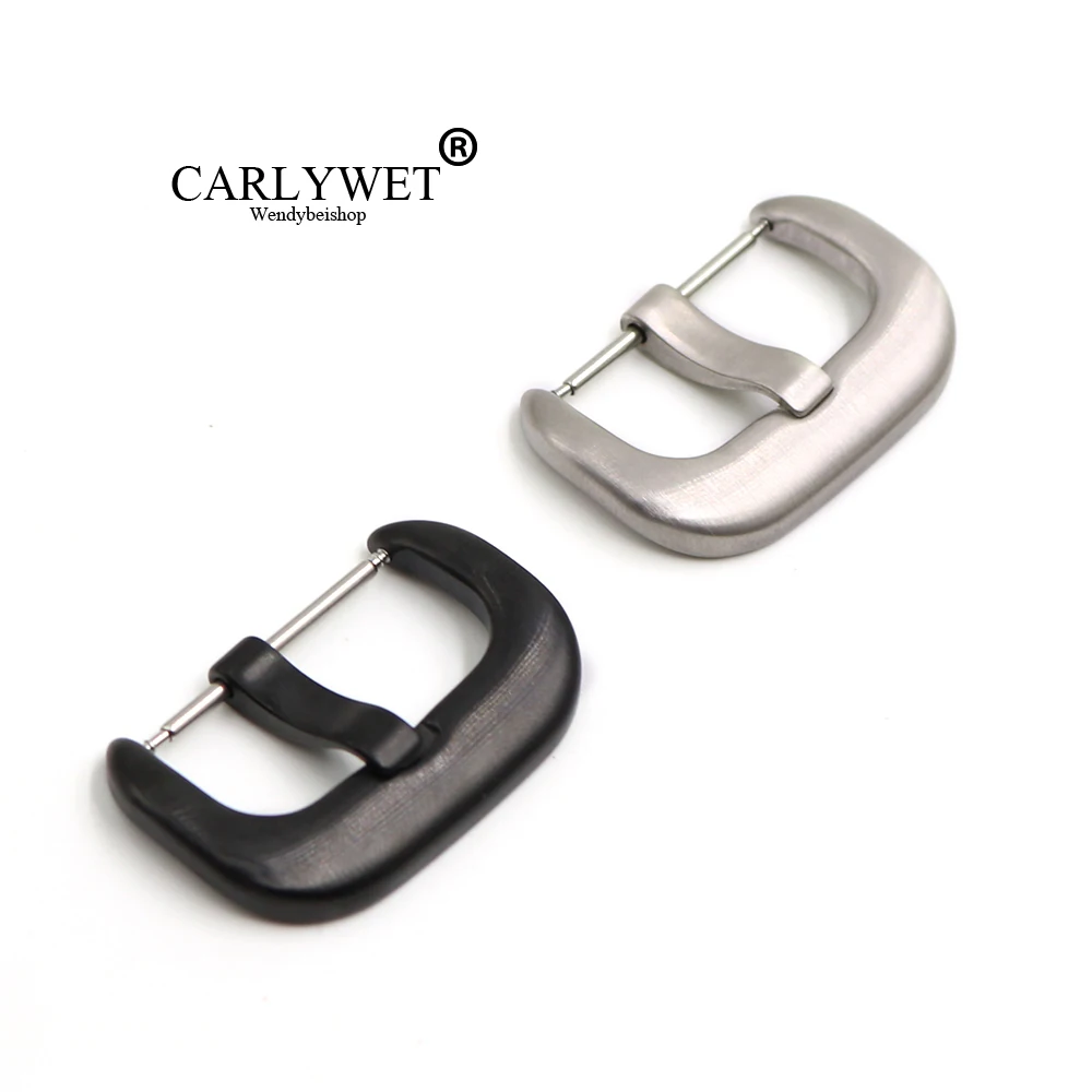 

CARLYWET 24mm New 316L Stainless Steel Black Silver Brushed 4.25mm Tang Tongue Pin Watch Buckle For Seven Friday Panerai