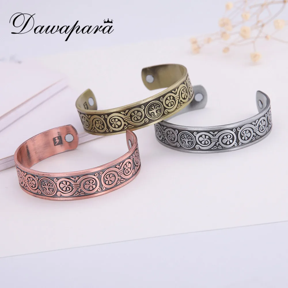 

Dawapara Tree And Flower Vintage Silver Plated Bangles For Men Expandable Vikking Bangles For Men Irish Knot Bracelet Men