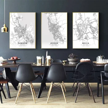 

Saudi Arabia Riyadh Medina City Map Canvas Art Print Wall Pictures for Living Room No Frame