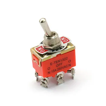 

10pcs 6-Pin Toggle DPDT 6P3T ON-OFF-ON Switch 15A 250V Mini Switches E-TEN1322 TEN1322