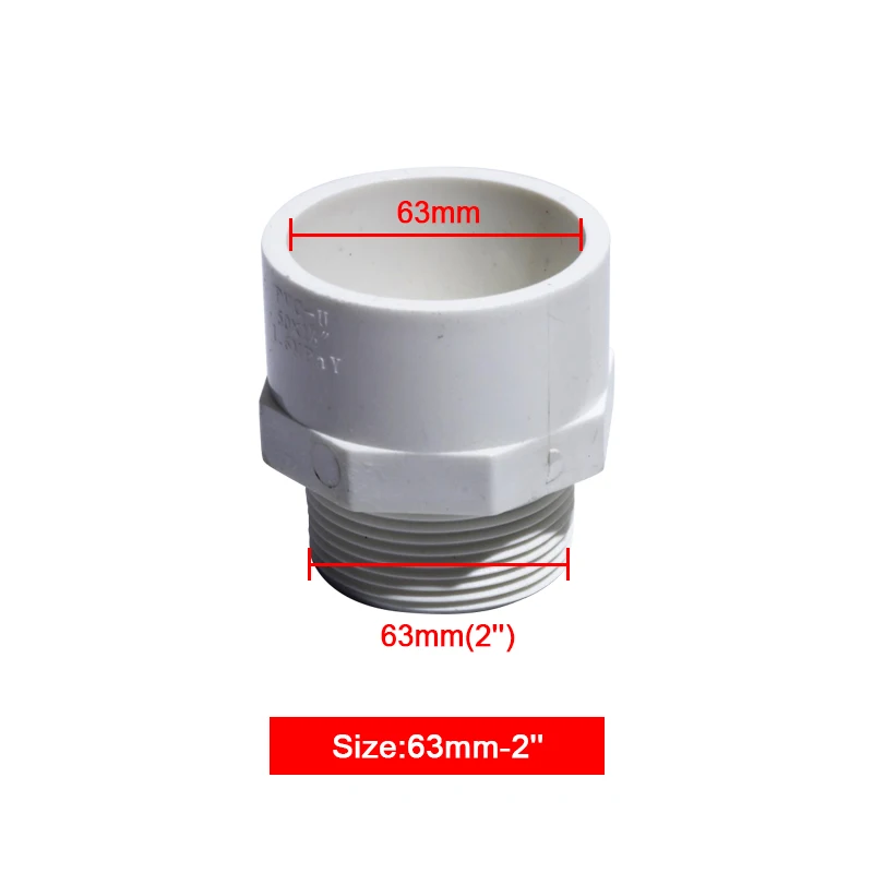 PVC-U трубопроводная арматура вода Reduing трубы совместного с резьбой 20/25/32/40/50/63 мм водопровод поставить DIY UPVC совместной установки - Цвет: 63-63mm