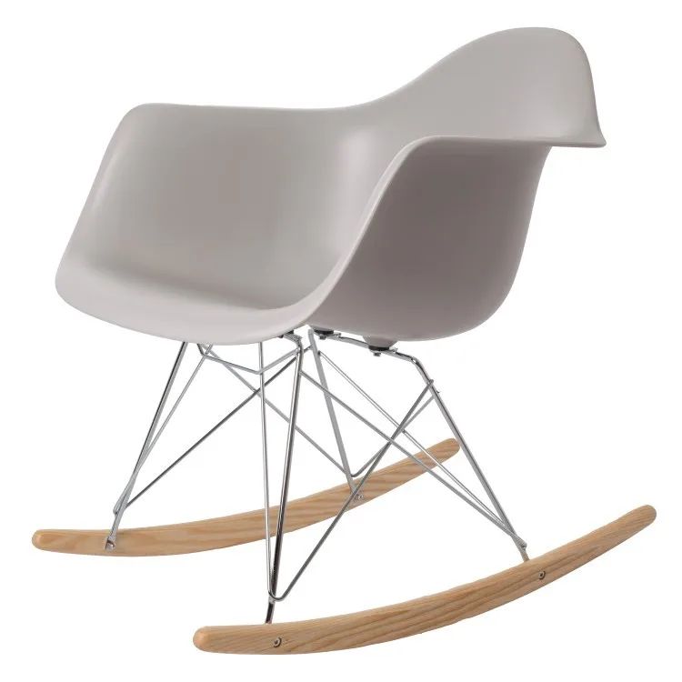 Современные Дизайн модные Пластик и твердой древесины кресло-качалка с подлокотнике. Гостиная Пластик отдохнуть кресло/популярный рокер - Цвет: Light grey 6