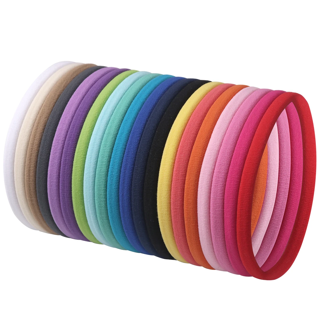 

40pcs/lot Nylon Elastic Headbands For Children Diameter 5.8inch DIY Hair Accessory One Size Soild Hairband BHB004
