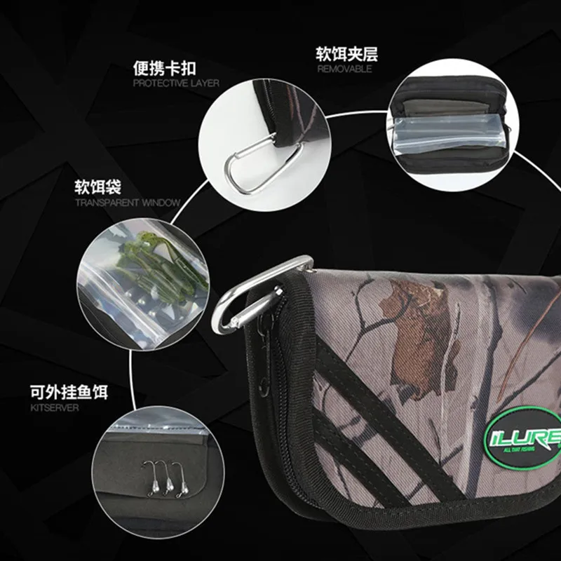 BaMMax Fishing Lure Bag 18cm*12cm*4cm Hard Lure waterproof Paillette Bag Fishing Tackle Bag Portable large capacity Tool Pesca