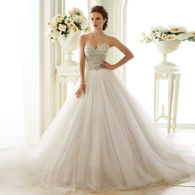 berydress 2016 caro lujo crysatks rebordear dulce escote vestidos de