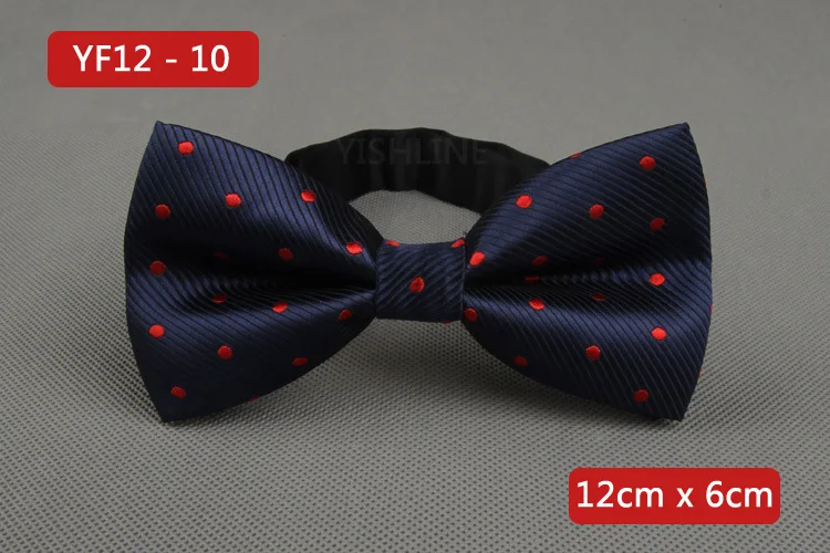 YISHLINE NEW Men's Bow Tie Gold Paisley Bowtie Business Wedding Bowknot Dot Blue And Black Bow Ties For Groom Party Accessories - Цвет: YF12-10