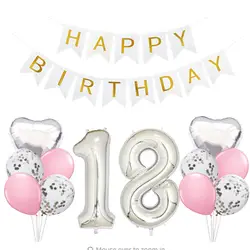 С Днем Рождения Латекс конфетти из фольги воздушный шар для мальчиков и девочек взрослых украшения вечерние