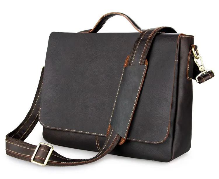 Vintage Genuine Leather Bag Men Messenger Bags Men Leather Briefcase Handbags Business Men s 14 Laptop