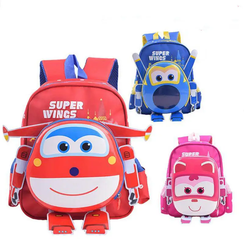

2018 New Fashion Cartoon Super Wings Cute Kid School bags 3D Style Children Backpacks Kindergarten girls boys baby backpack