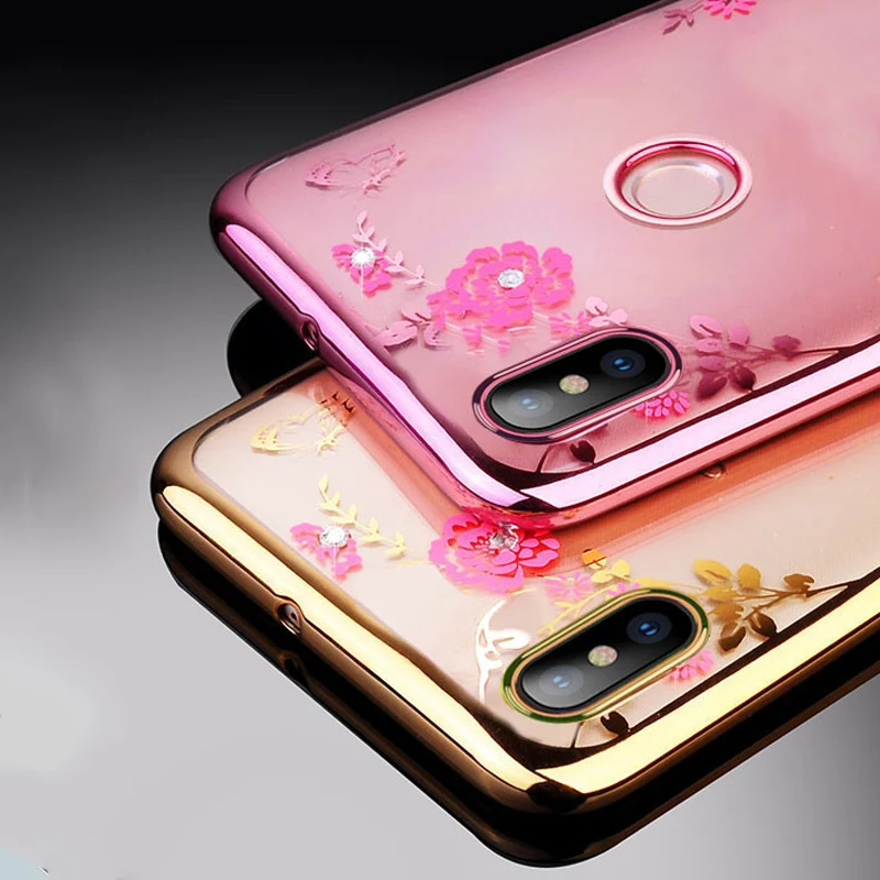 

For Xiaomi Redmi Note 5 Case 32gb 64GB TPU silicone Cover Flower Bling Diamond Clear Soft Case For Xiaomi Redmi Note 5 Pro Note5