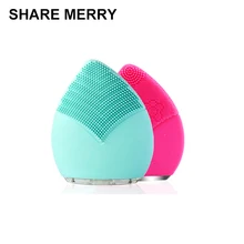 100 шт/партия DHL звуковые поры угрей Электрический силиконовый очищающее средство для лица вибрирующий массажер