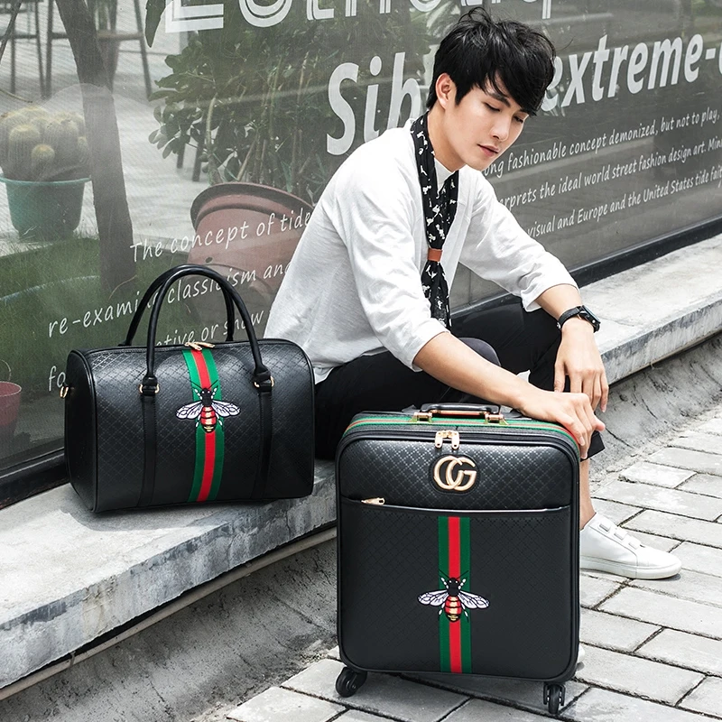 New Fashion 16/20/24 Size 100%PU Rolling Luggage Spinner Brand Travel Suitcase Women Boarding Luggage Carry On Wheels Trunk New Fashion 16/20/24 Size 100%PU Rolling Luggage Spinner Brand Travel Suitcase Women Boarding Luggage Carry On Wheels Trunk