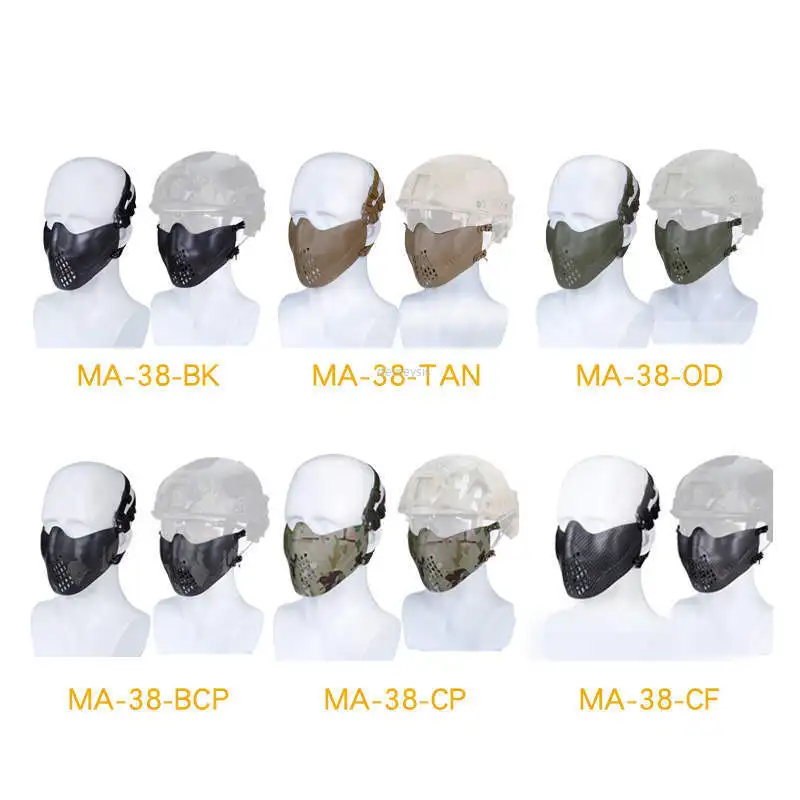 Военный Wargame Половина маска для лица CS камуфляж тактическая маска для страйкбола охота защитные маски для быстрого шлем