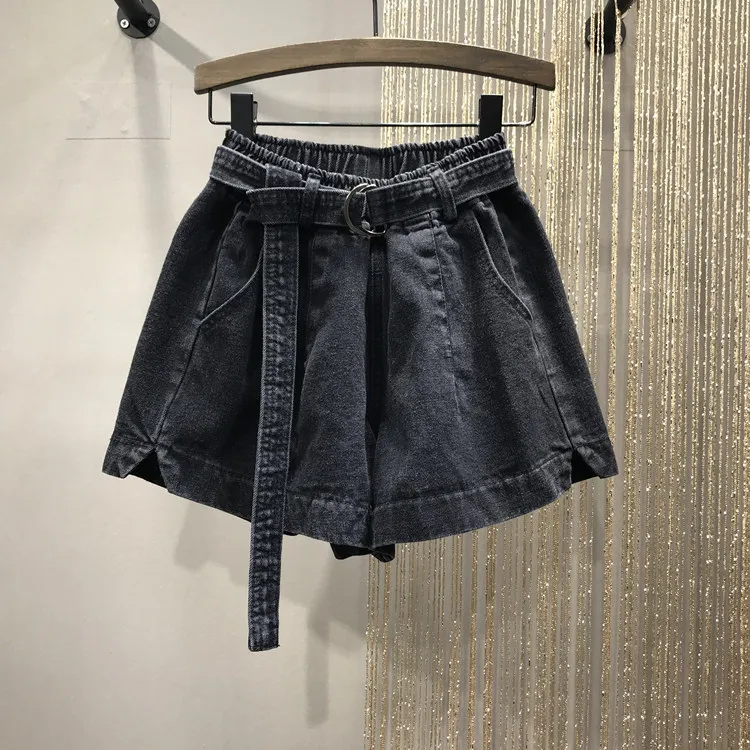 

High Waist Bud Shorts 2019 Spring and Summer New Large Size Thin Jeans Shorts Women Students Wide Leg Pants