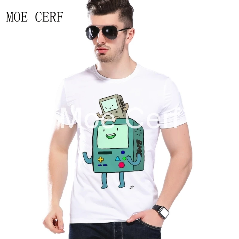 Funny Mens T Shirts Summer Hipster Adventure Time font b Game b font font b consoles