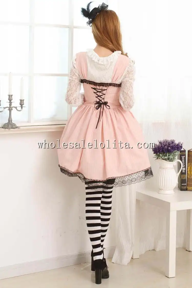 Недорогое розовое платье в стиле Лолиты JSK