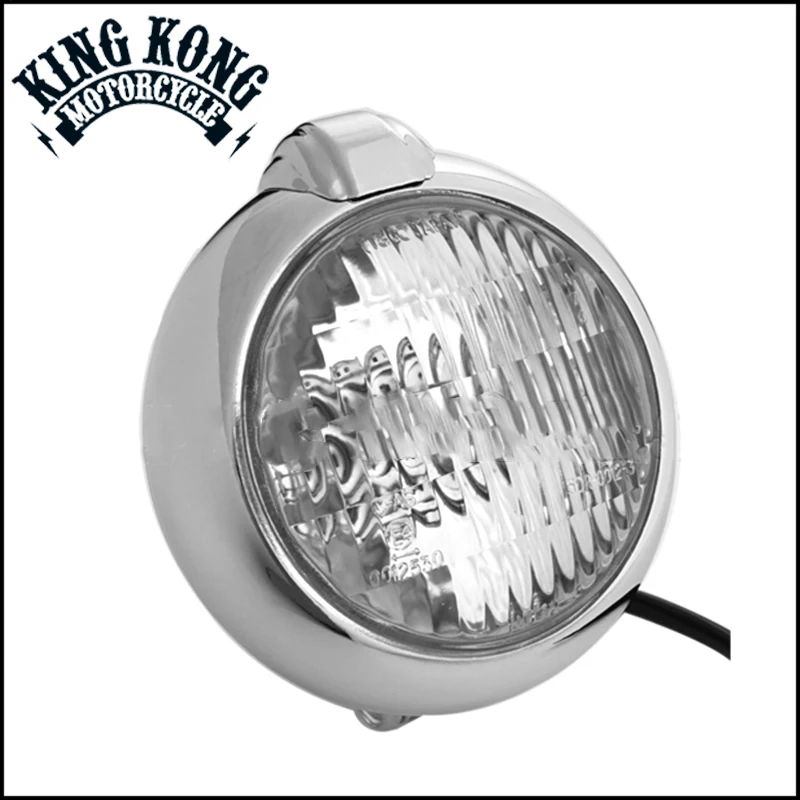 4.5'' Clear Lens Chrome Vintage Motorcycle Headlight for Harley Cafe Racer |