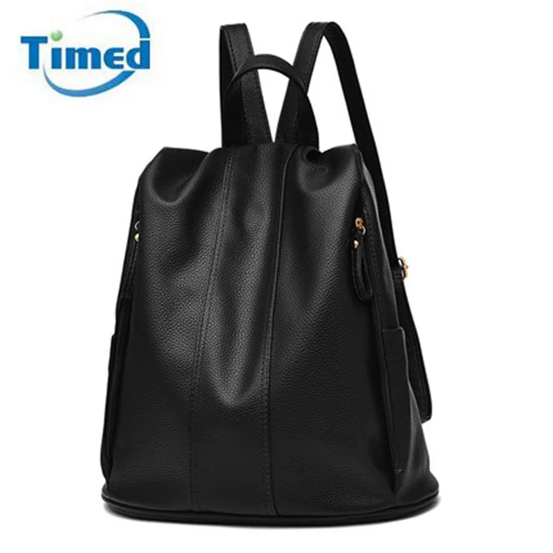 New Fashion Women s Backpacks Casual High Quality Pu Leather Bags Big Capacity Travel Backpack For
