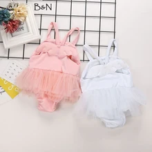 B& N/хлопковый однотонный летний купальник бикини для маленьких девочек из двух предметов, милый детский комбинезон с крыльями ангела для малышей, купальный костюм с шапкой