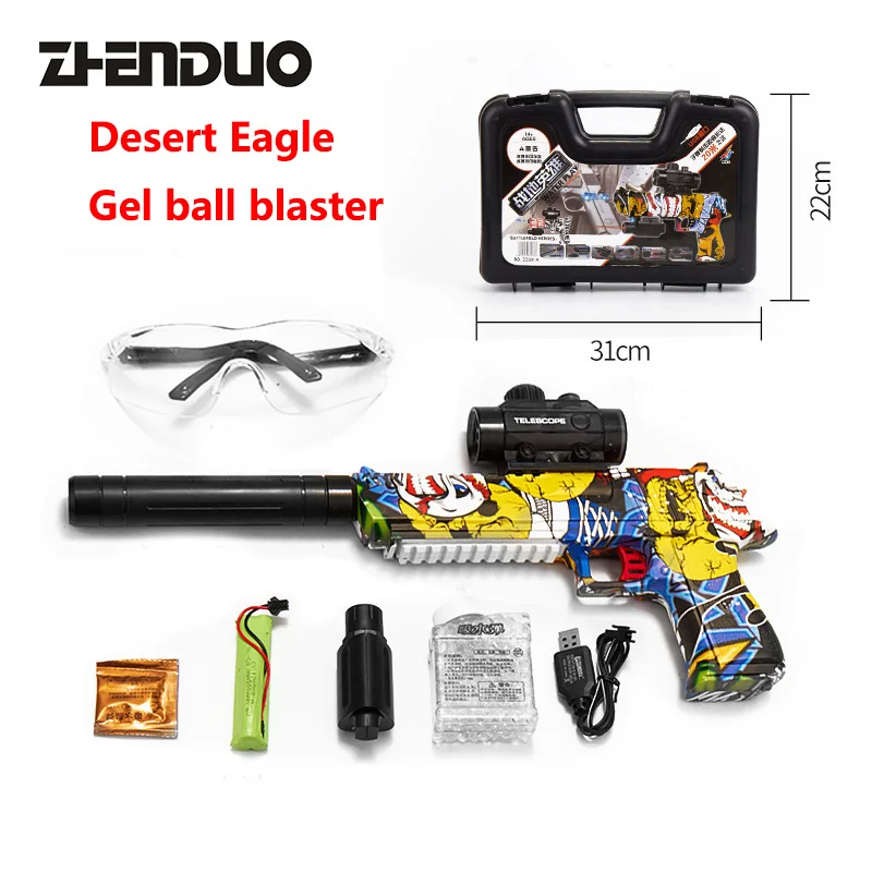 

Zhenduo Toy Desert Eagle Electric Simulation Gun Light Vibration Projection Eight-tone Child Model Pistol