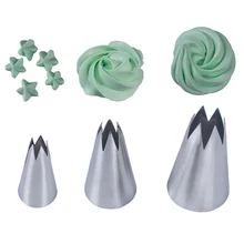 3 шт./компл. Нержавеющая сталь DIY большой средний маленький прямыми зубьями розы Обледенение труб Советы торт насадка для крема инструменты для украшения торта