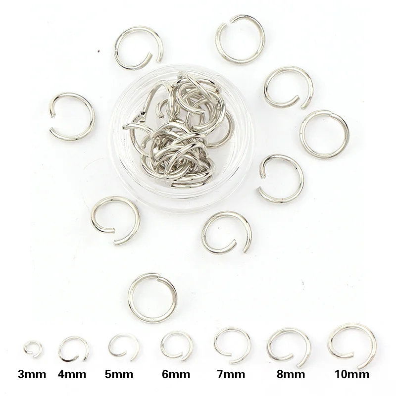 

White K Mixed Color 4/5/6/7/8/9/10mm Tone Metal Open Jump Rings Necklace With Close Tool Ring DIY Jewelry Making