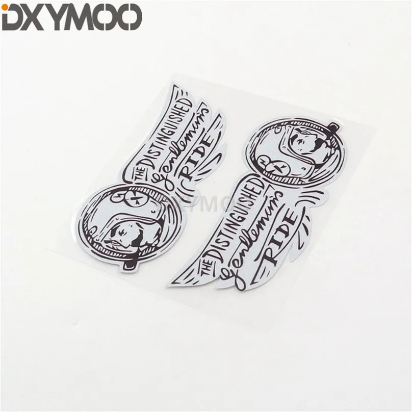 

1 Pair Car Styling Vinyl Tape Motorcycle Gentleman Distinguished Ride Bike Wings Sticker Decal for Cafe Racer 12x5cm