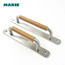 Best Price fashion deluxe furniture handles leather cabinet drawer knob black silver dresser stainless steel handle pull